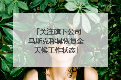 关注旗下公司 马斯克称其恢复全天候工作状态