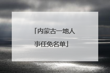 内蒙古一地人事任免名单