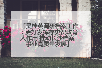 吴桂英调研档案工作：更好发挥存史资政育人作用 推动长沙档案事业高质量发展