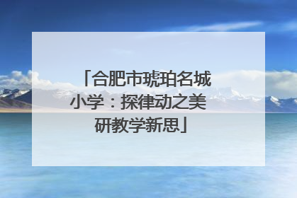 合肥市琥珀名城小学：探律动之美 研教学新思