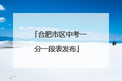 合肥市区中考一分一段表发布