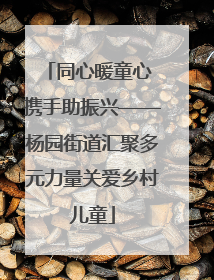 同心暖童心 携手助振兴——杨园街道汇聚多元力量关爱乡村儿童