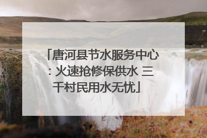 唐河县节水服务中心：火速抢修保供水 三千村民用水无忧