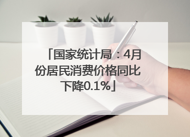 国家统计局：4月份居民消费价格同比下降0.1%