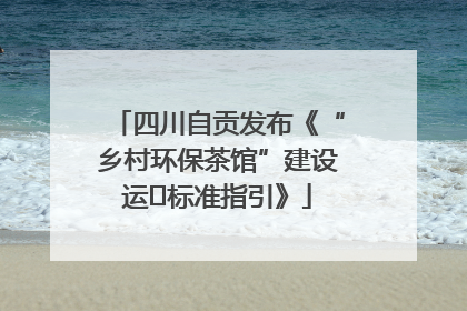 四川自贡发布《“乡村环保茶馆”建设运⾏标准指引》