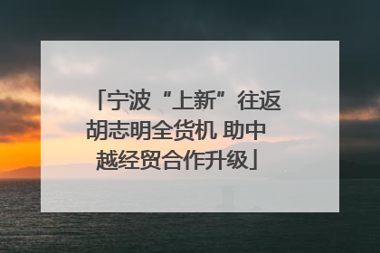 宁波“上新”往返胡志明全货机 助中越经贸合作升级