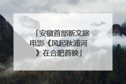 安徽首部新文旅电影《风起秋浦河》在合肥首映