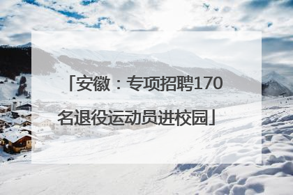 安徽：专项招聘170名退役运动员进校园