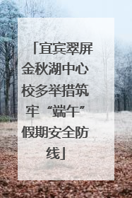 宜宾翠屏金秋湖中心校多举措筑牢“端午”假期安全防线