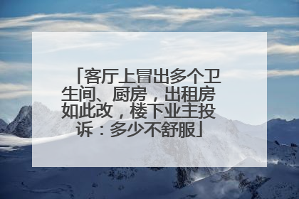 客厅上冒出多个卫生间、厨房，出租房如此改，楼下业主投诉：多少不舒服