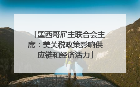 墨西哥雇主联合会主席：美关税政策影响供应链和经济活力