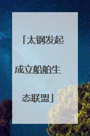 太钢发起成立船舶生态联盟