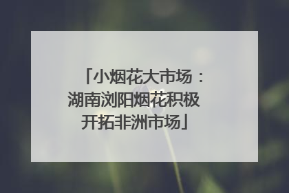 小烟花大市场：湖南浏阳烟花积极开拓非洲市场