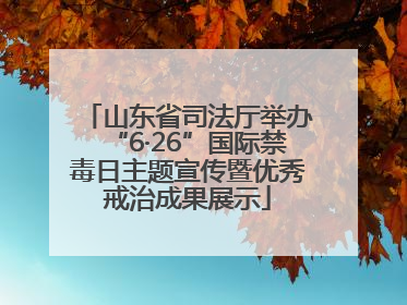 山东省司法厅举办“6·26”国际禁毒日主题宣传暨优秀戒治成果展示