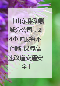 山东移动聊城分公司：24小时服务不间断 保障高速改道交通安全