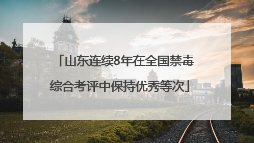 山东连续8年在全国禁毒综合考评中保持优秀等次