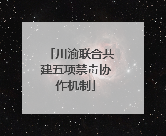 川渝联合共建五项禁毒协作机制