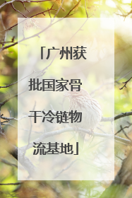广州获批国家骨干冷链物流基地