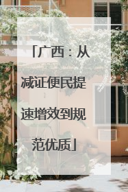 广西：从减证便民提速增效到规范优质