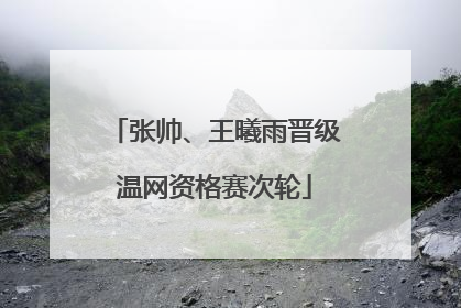 张帅、王曦雨晋级温网资格赛次轮