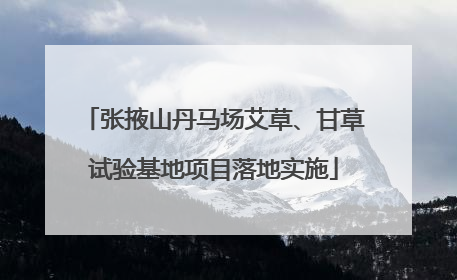 张掖山丹马场艾草、甘草试验基地项目落地实施