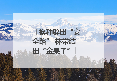 换种辟出“安全路” 林带结出“金果子”