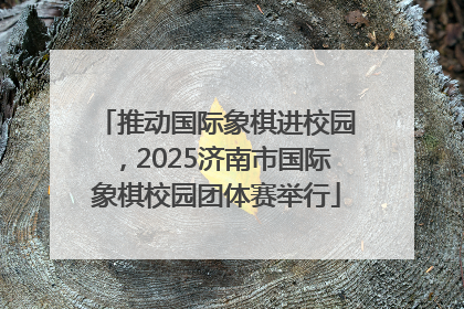 推动国际象棋进校园，2025济南市国际象棋校园团体赛举行