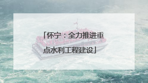怀宁：全力推进重点水利工程建设