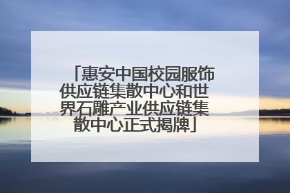惠安中国校园服饰供应链集散中心和世界石雕产业供应链集散中心正式揭牌