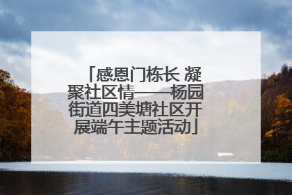 感恩门栋长 凝聚社区情——杨园街道四美塘社区开展端午主题活动