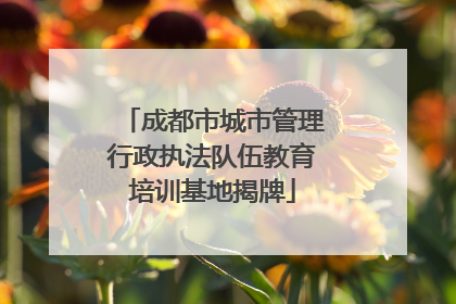 成都市城市管理行政执法队伍教育培训基地揭牌