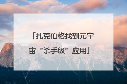 扎克伯格找到元宇宙“杀手级”应用