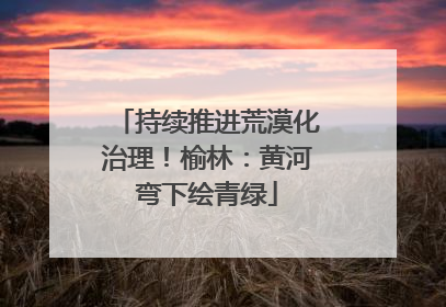 持续推进荒漠化治理！榆林：黄河弯下绘青绿