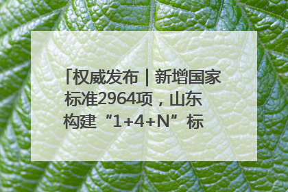 权威发布｜新增国家标准2964项，山东构建“1+4+N”标准化创新发展新格局