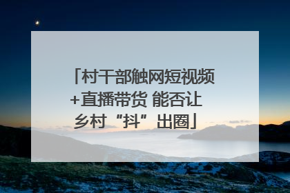 村干部触网短视频+直播带货 能否让乡村“抖”出圈