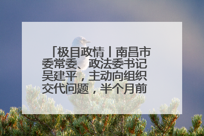 极目政情丨南昌市委常委、政法委书记吴建平，主动向组织交代问题，半个月前还在出席会议