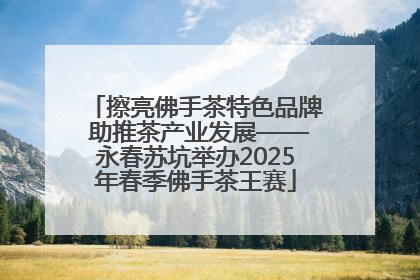 擦亮佛手茶特色品牌 助推茶产业发展——永春苏坑举办2025年春季佛手茶王赛