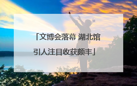 文博会落幕 湖北馆引人注目收获颇丰