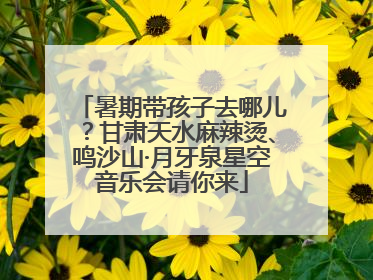暑期带孩子去哪儿？甘肃天水麻辣烫、鸣沙山·月牙泉星空音乐会请你来