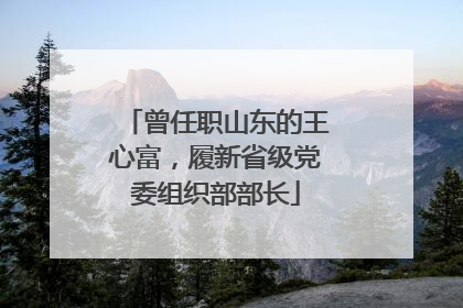 曾任职山东的王心富，履新省级党委组织部部长