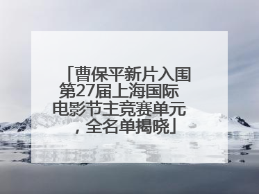 曹保平新片入围第27届上海国际电影节主竞赛单元，全名单揭晓