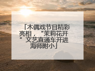 木偶戏节目精彩亮相，“茉莉花开”文艺直通车开进海师附小