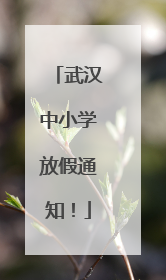 武汉中小学放假通知！