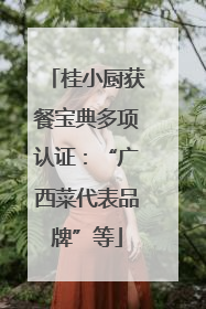 桂小厨获餐宝典多项认证：“广西菜代表品牌”等