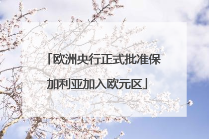 欧洲央行正式批准保加利亚加入欧元区