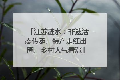 江苏涟水：非遗活态传承、特产走红出圈、乡村人气看涨