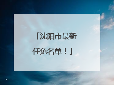沈阳市最新任免名单！