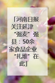 河南日报关注延津 “强麦”强县：50余家食品企业“扎堆”在此