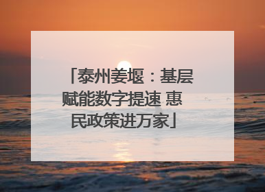 泰州姜堰：基层赋能数字提速 惠民政策进万家