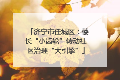 济宁市任城区：楼长“小齿轮”转动社区治理“大引擎”